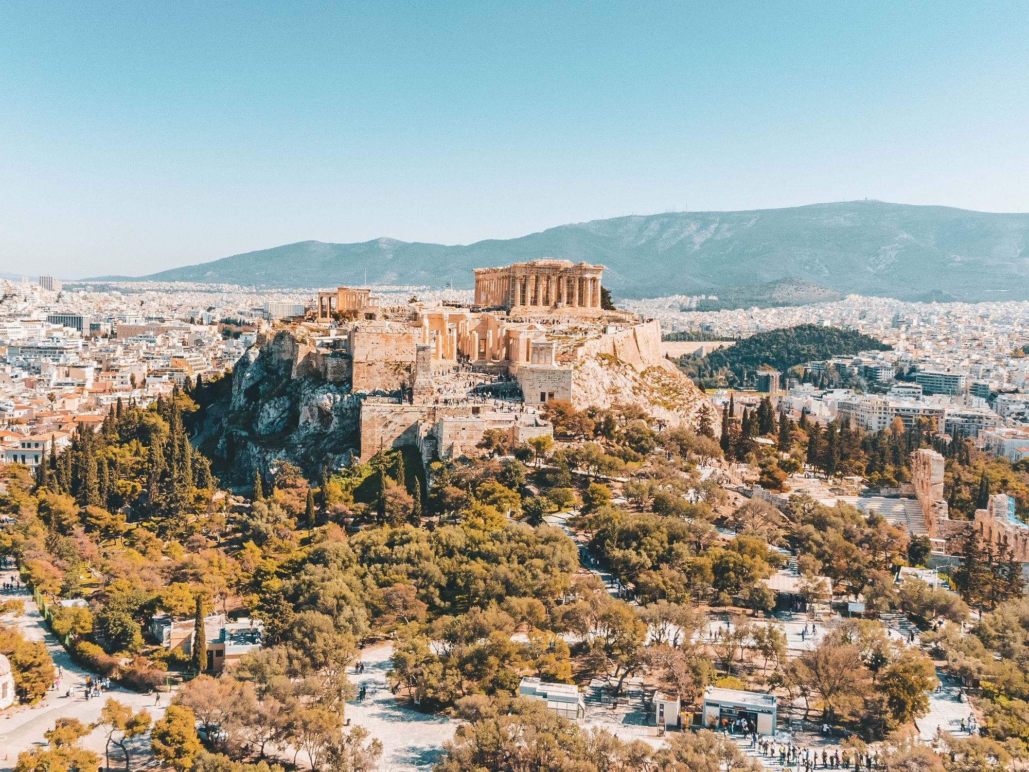 Beautiful view of Athens with Acropolis hill, Greece