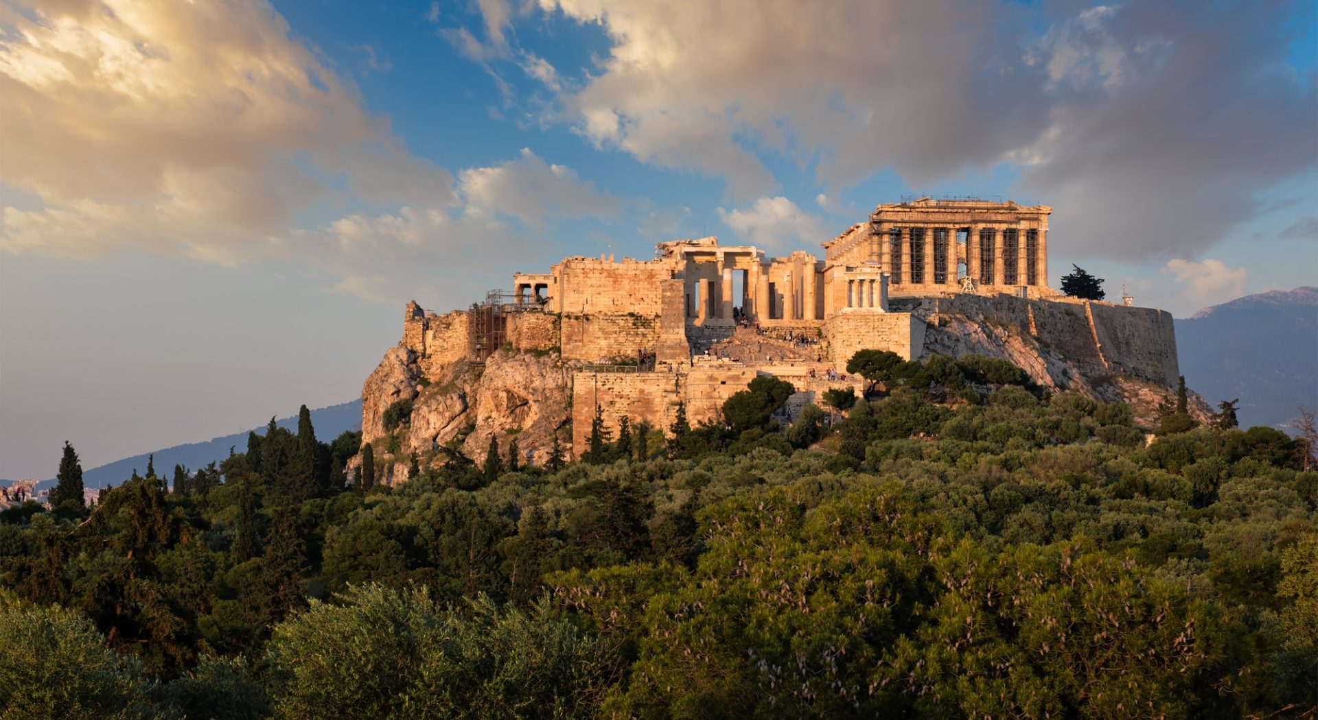Iconic Parthenon Temple at the Acropolis of Athens, Greece